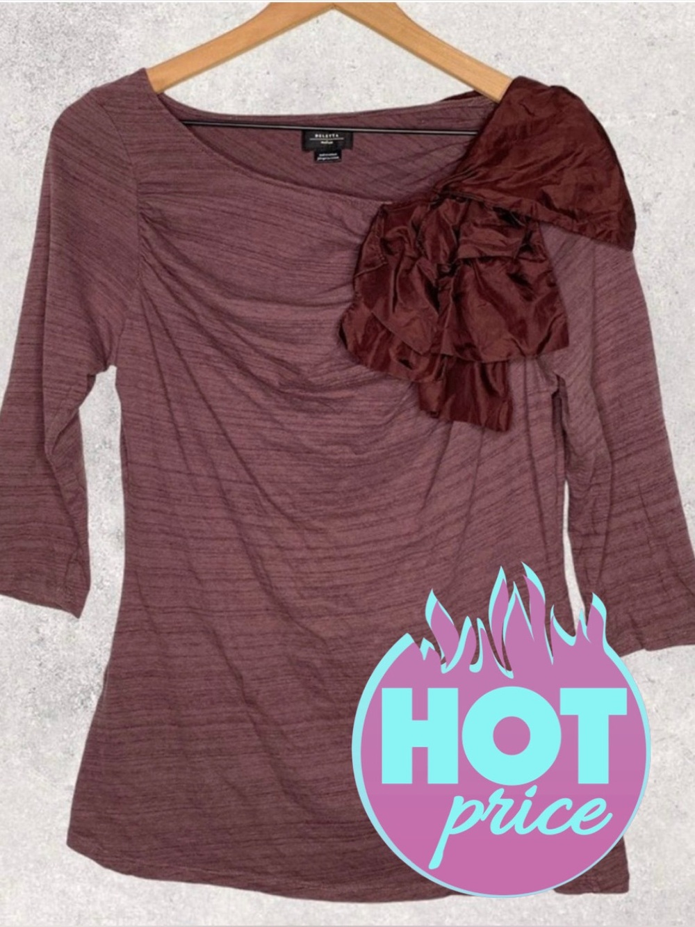 🎀Anthropologie Sophisticated Burgundy Blouse with Ruffly Bow Detail